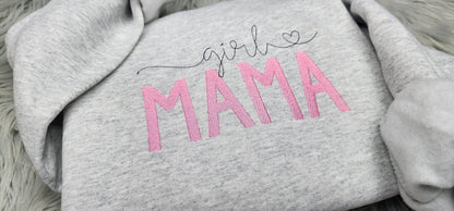Girl Mama Delicate Embroidered Crewneck - Girl Mom Gift - New Mom Gift - Gender Reveal