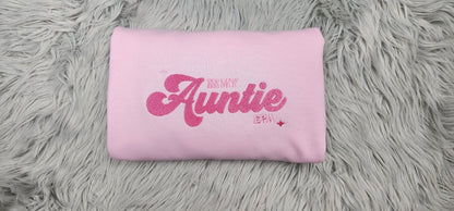 In my Auntie Era Embroidered Crewneck - Gift For Auntie -  Best Aunt  Unisex Crewneck or Hoodie - Add Custom Sleeve Embroidery