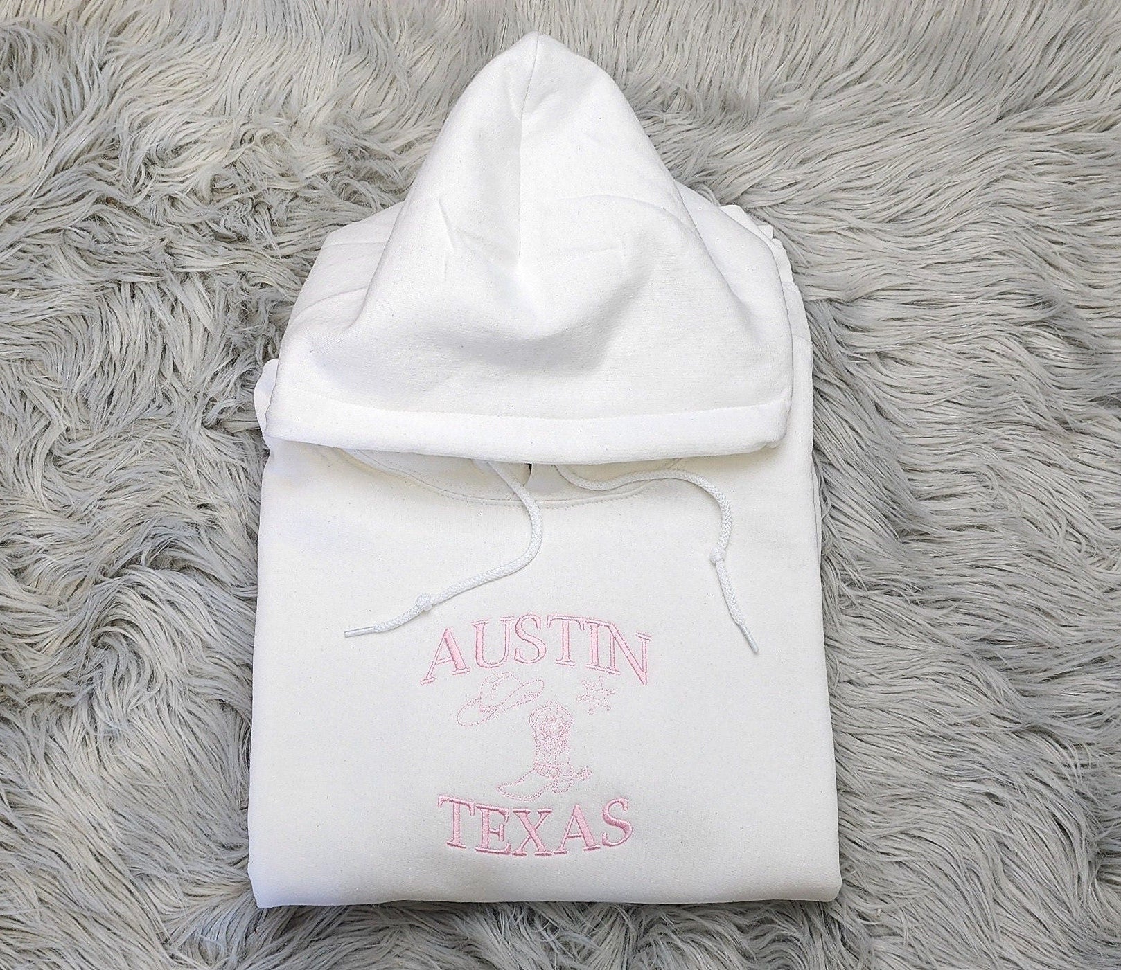 Embroidered Austin Texas Crewneck Sweatshirt or Hooded Sweatshirt - Texas Sweatshirt  - Embroidered gift