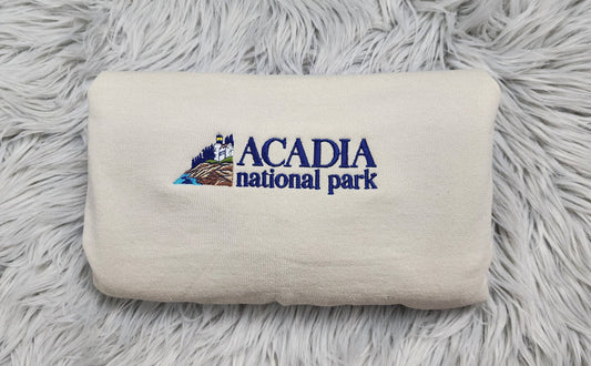 Acadia National Park Embroidered Crewneck - Maine coast - National Parks Embroidered Crewneck - T-Shirt - Sweatshirt and Hooded Sweatshirt