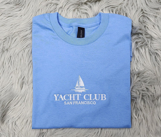 Yacht Club San Francisco Embroidered Crewneck  - San Francisco California Embroidered Crewneck - T-Shirt - Sweatshirt - Hoodie