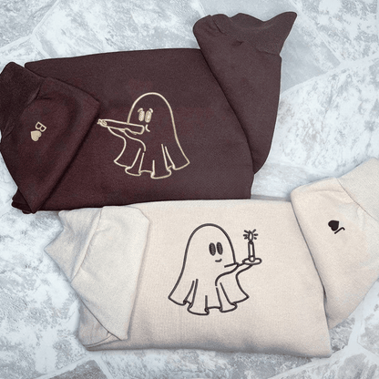 Custom Embroidered Need a Light Stoner Ghosts Matching Hoodies for Couples