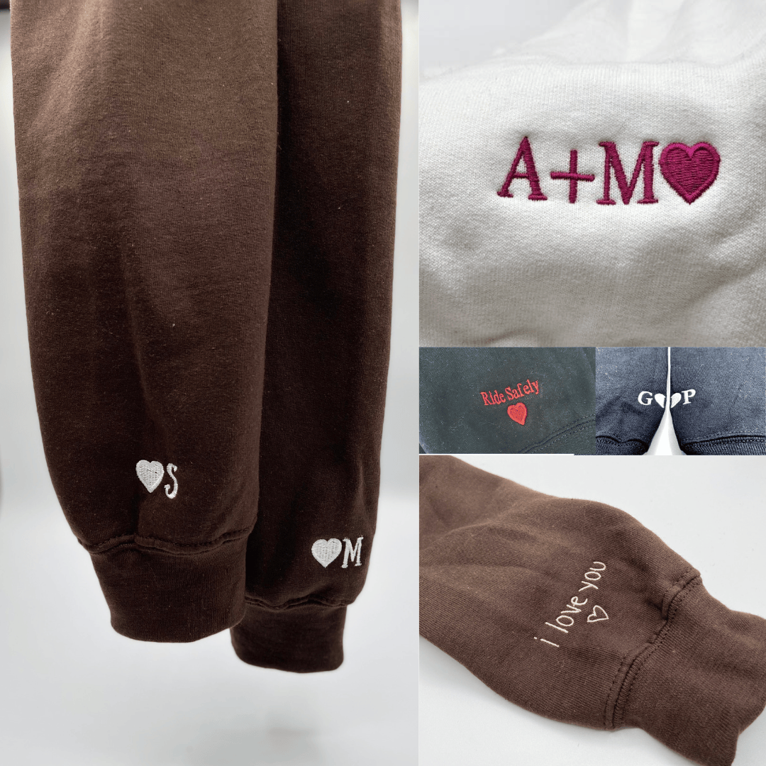 Cute Crocodile x Monkey Custom Embroidered Matching Hoodies For Couples