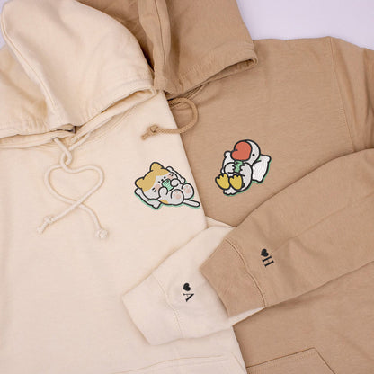 Cat x Cute Goose Custom Embroidered Matching Hoodies For Couples