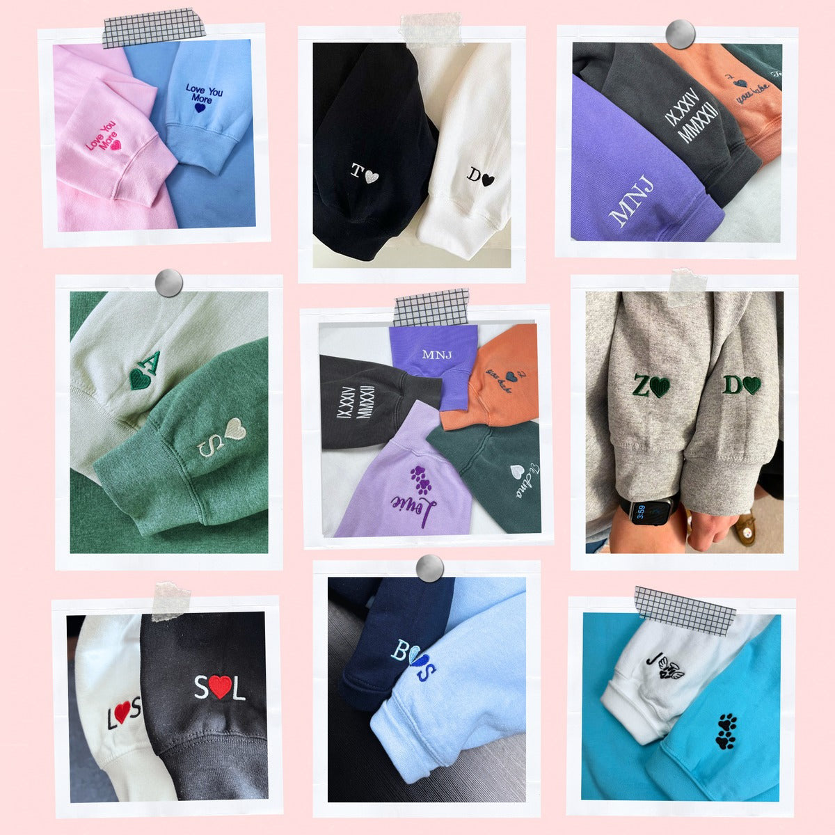 Custom Embroidered Pizza Loving Ghost Matching Hoodies for Couples