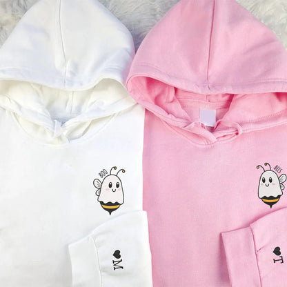 Custom Matching Couple Boo Bees Embroidered Hoodie