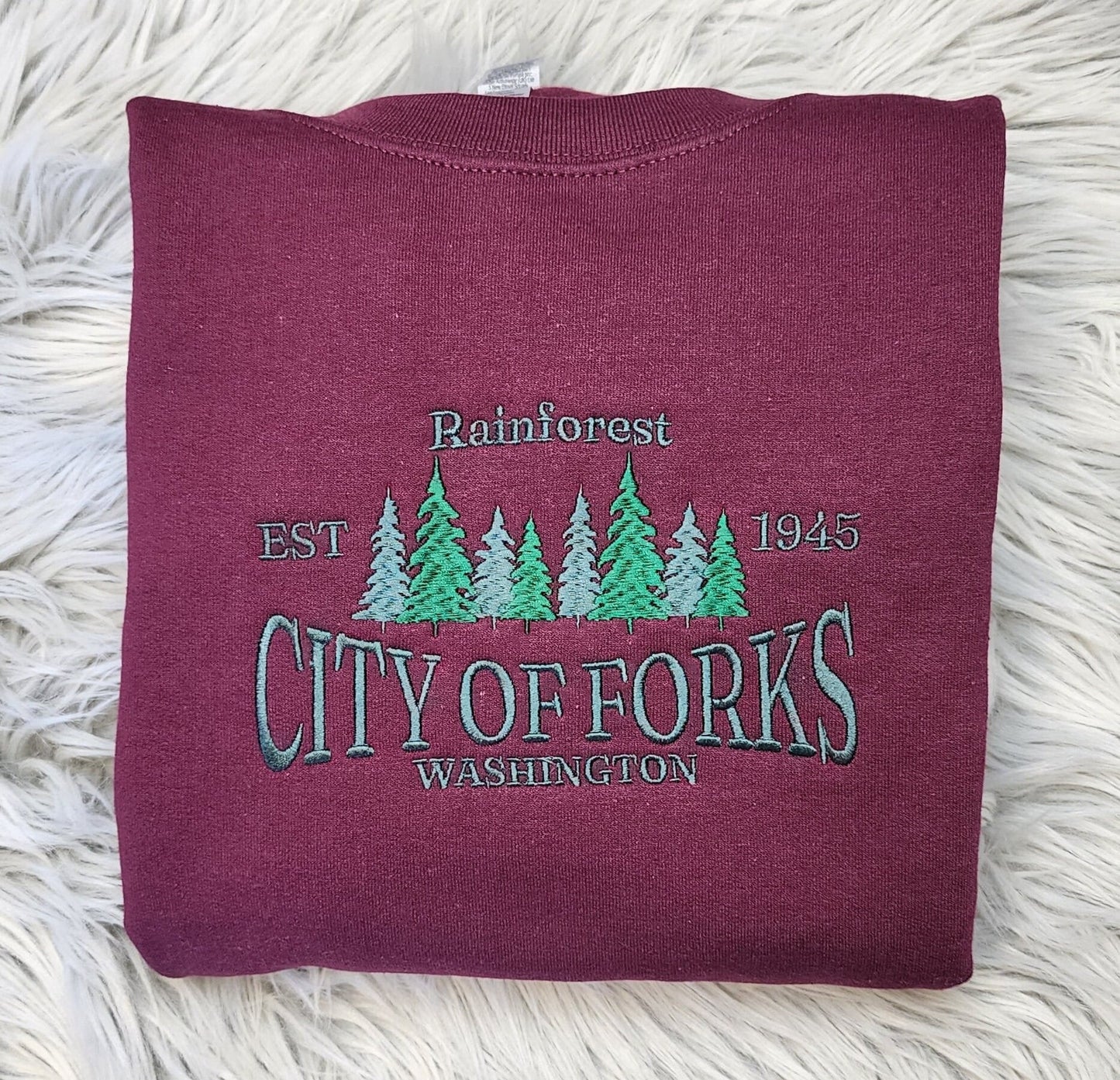 Embroidered City Of Forks Sweatshirt - City Of Forks Washington Unisex Sweatshirt great for men and women Sweatshirt or Hooded Sweatshirt
