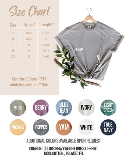 Embroidered Mama Comfort Colors T-Shirt, Pocket Design Flower Embroidered T-Shirt, Mother Gift