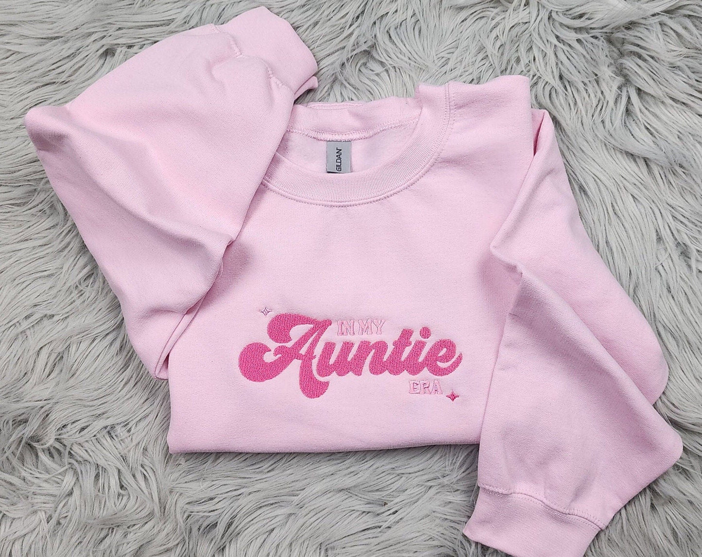 In my Auntie Era Embroidered Crewneck - Gift For Auntie -  Best Aunt  Unisex Crewneck or Hoodie - Add Custom Sleeve Embroidery