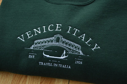 Venice Italy Embroidered Crewneck, Vintage Crewneck, 90s Sweatshirt, College Sweatshirt, Oversize Crewneck, Unisex Crewneck