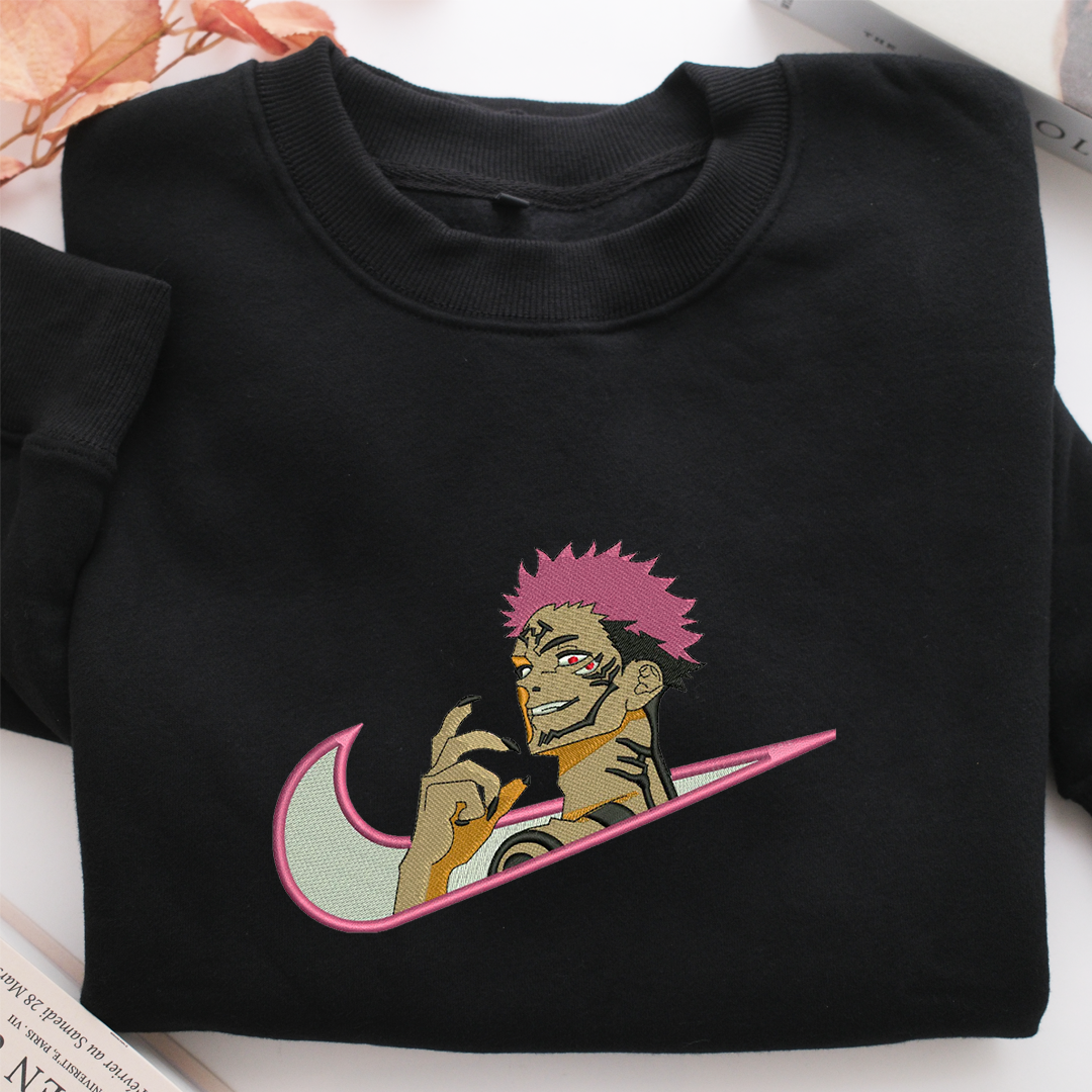 Sukuna Swoosh v3 Nike Embroidered Sweatshirt, Nike Movie Inspired, Valentine's Day Gifts Idea For Him Her