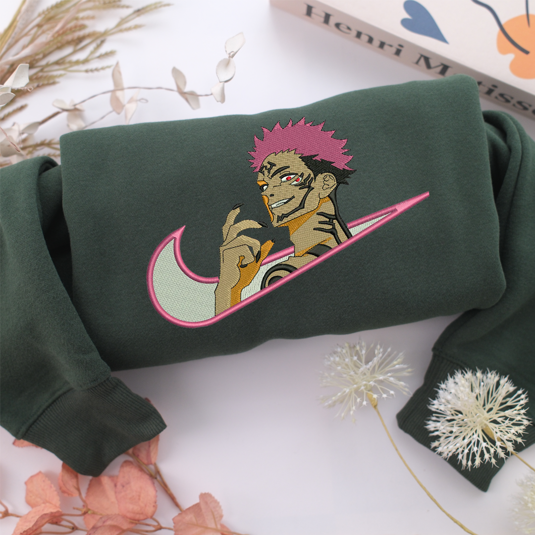 Sukuna Swoosh v3 Nike Embroidered Sweatshirt, Nike Movie Inspired, Valentine's Day Gifts Idea For Him Her