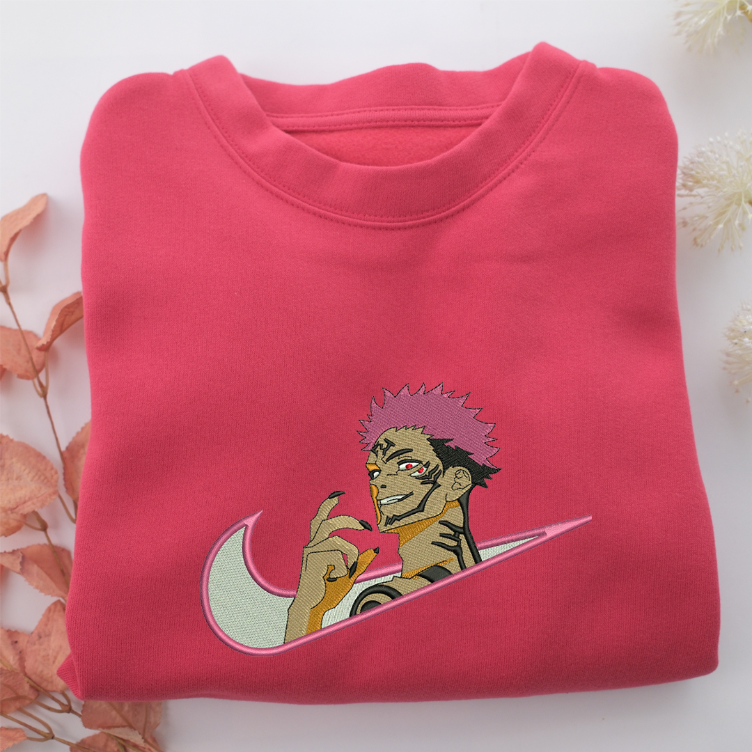 Sukuna Swoosh v3 Nike Embroidered Sweatshirt, Nike Movie Inspired, Valentine's Day Gifts Idea For Him Her