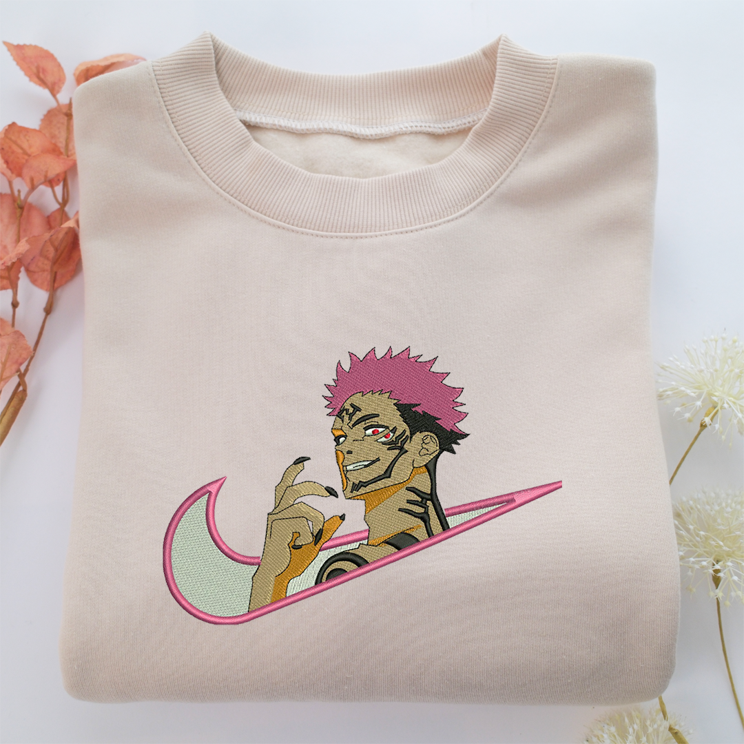 Sukuna Swoosh v3 Nike Embroidered Sweatshirt, Nike Movie Inspired, Valentine's Day Gifts Idea For Him Her