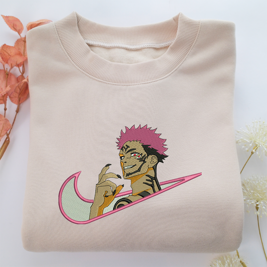 Sukuna Swoosh v3 Nike Embroidered Sweatshirt, Nike Movie Inspired, Valentine's Day Gifts Idea For Him Her