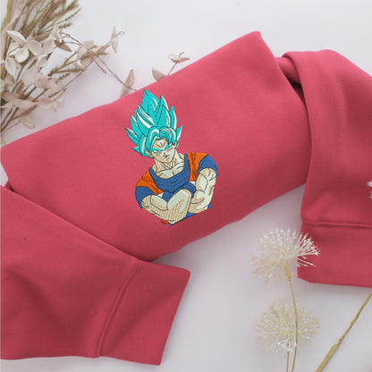 Super Saiyan Goku v2 Nike Embroidered Sweatshirt, Nike Movie Inspired, Valentine's Day Gifts Idea For Him Her