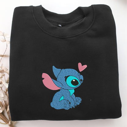Stitch Nike Embroidered Sweatshirt, Nike Movie Inspired, Valentine's Day Gifts Idea For Him Her