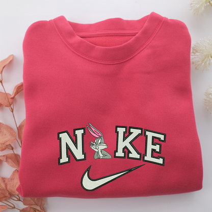 Bunny Nike Embroidered Sweatshirt, Nike Movie Inspired, Valentine's Day Gifts Idea For Him Her