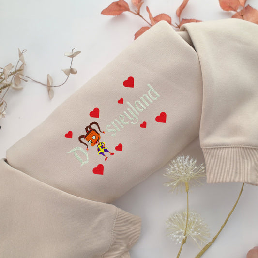 Susie Carmichael Disneyland Embroidery, Disneyland Embroidered Sweatshirt, Movie Disney Inspired, Valentine's Day Gifts Idea For Him Her
