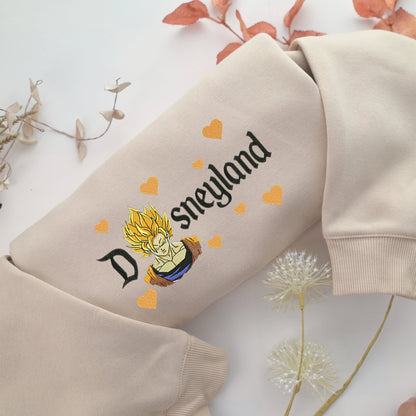 Super Saiyan Goku v3 Disneyland Embroidery, Disneyland Embroidered Sweatshirt, Movie Disney Inspired, Valentine's Day Gifts Idea For Him Her