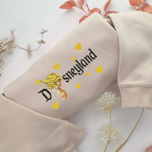 Super Saiyan Goku v4 Disneyland Embroidery, Disneyland Embroidered Sweatshirt, Movie Disney Inspired, Valentine's Day Gifts Idea For Him Her