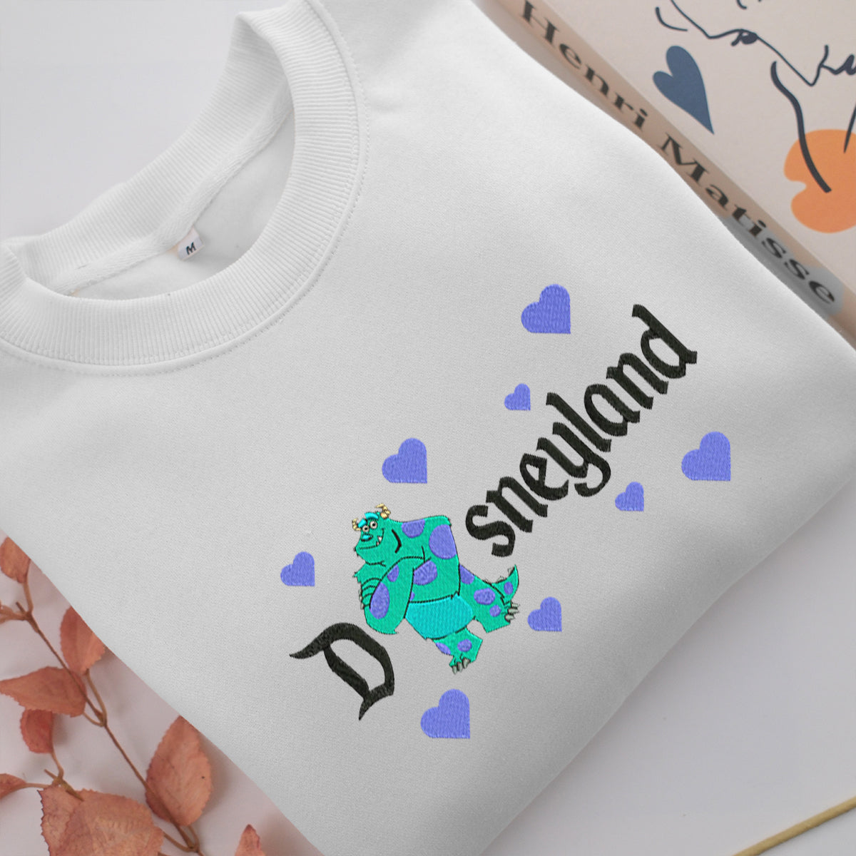 Sulley Monster Disneyland Embroidery, Disneyland Embroidered Sweatshirt, Movie Disney Inspired, Valentine's Day Gifts Idea For Him Her
