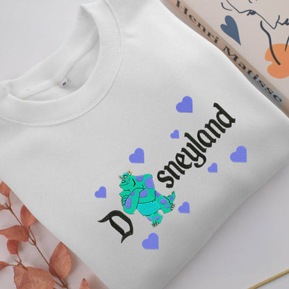 Sulley Monster Disneyland Embroidery, Disneyland Embroidered Sweatshirt, Movie Disney Inspired, Valentine's Day Gifts Idea For Him Her