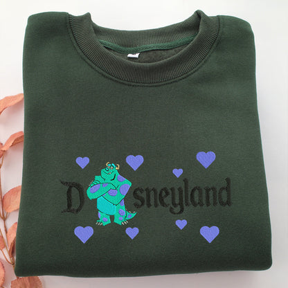 Sulley Monster Disneyland Embroidery, Disneyland Embroidered Sweatshirt, Movie Disney Inspired, Valentine's Day Gifts Idea For Him Her