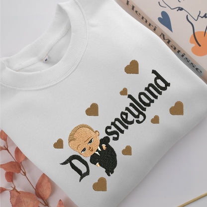 The Boss Baby Disneyland Embroidery, Disneyland Embroidered Sweatshirt, Movie Disney Inspired, Valentine's Day Gifts Idea For Him Her