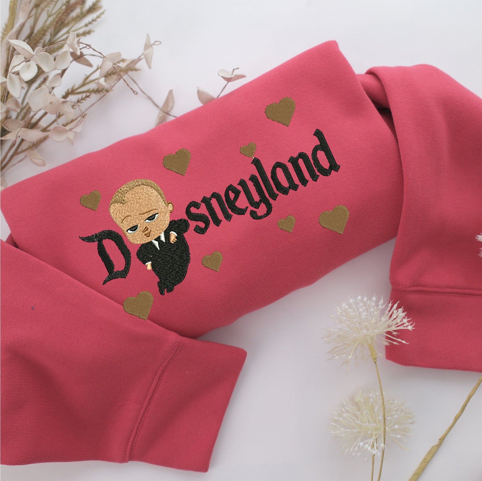 The Boss Baby Disneyland Embroidery, Disneyland Embroidered Sweatshirt, Movie Disney Inspired, Valentine's Day Gifts Idea For Him Her
