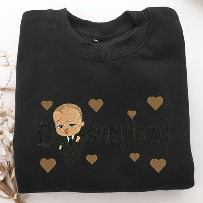 The Boss Baby Disneyland Embroidery, Disneyland Embroidered Sweatshirt, Movie Disney Inspired, Valentine's Day Gifts Idea For Him Her