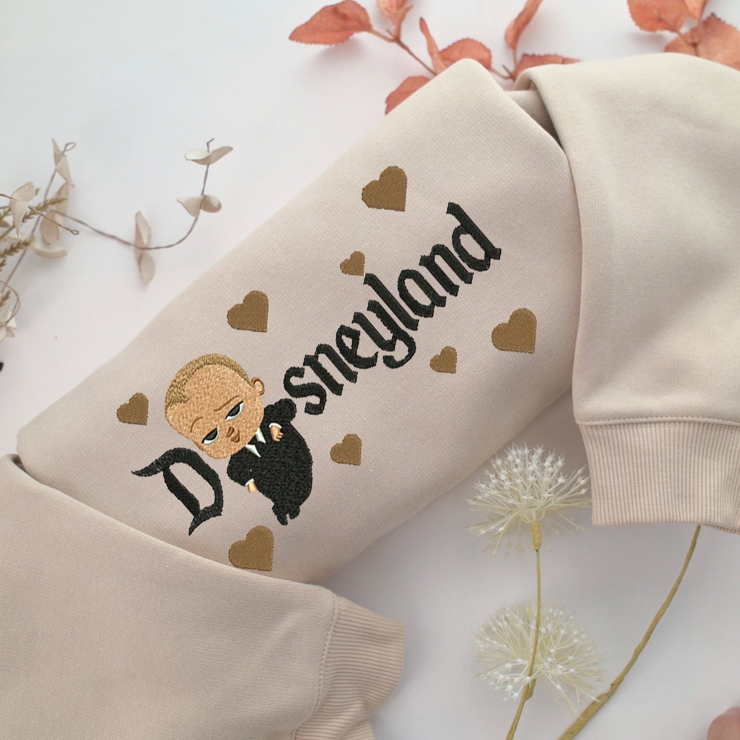 The Boss Baby Disneyland Embroidery, Disneyland Embroidered Sweatshirt, Movie Disney Inspired, Valentine's Day Gifts Idea For Him Her