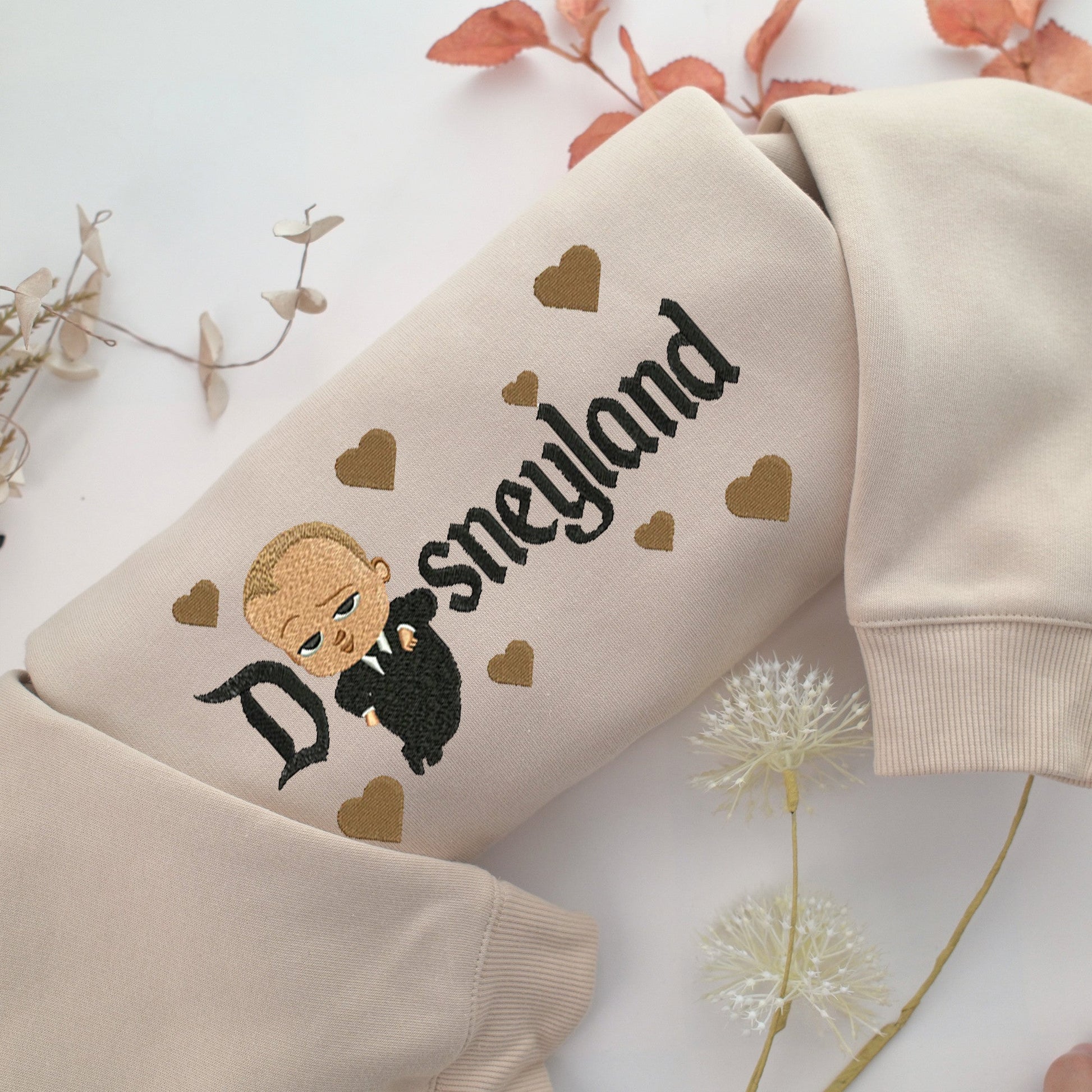 The Boss Baby Disneyland Embroidery, Disneyland Embroidered Sweatshirt, Movie Disney Inspired, Valentine's Day Gifts Idea For Him Her