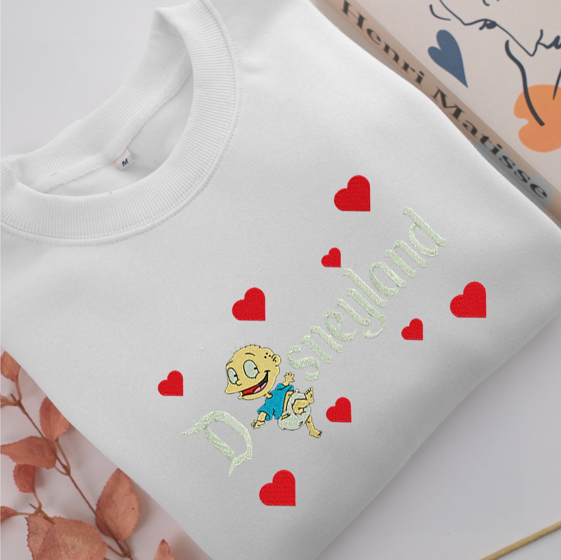 Tommy Pickles Disneyland Embroidery, Disneyland Embroidered Sweatshirt, Movie Disney Inspired, Valentine's Day Gifts Idea For Him Her