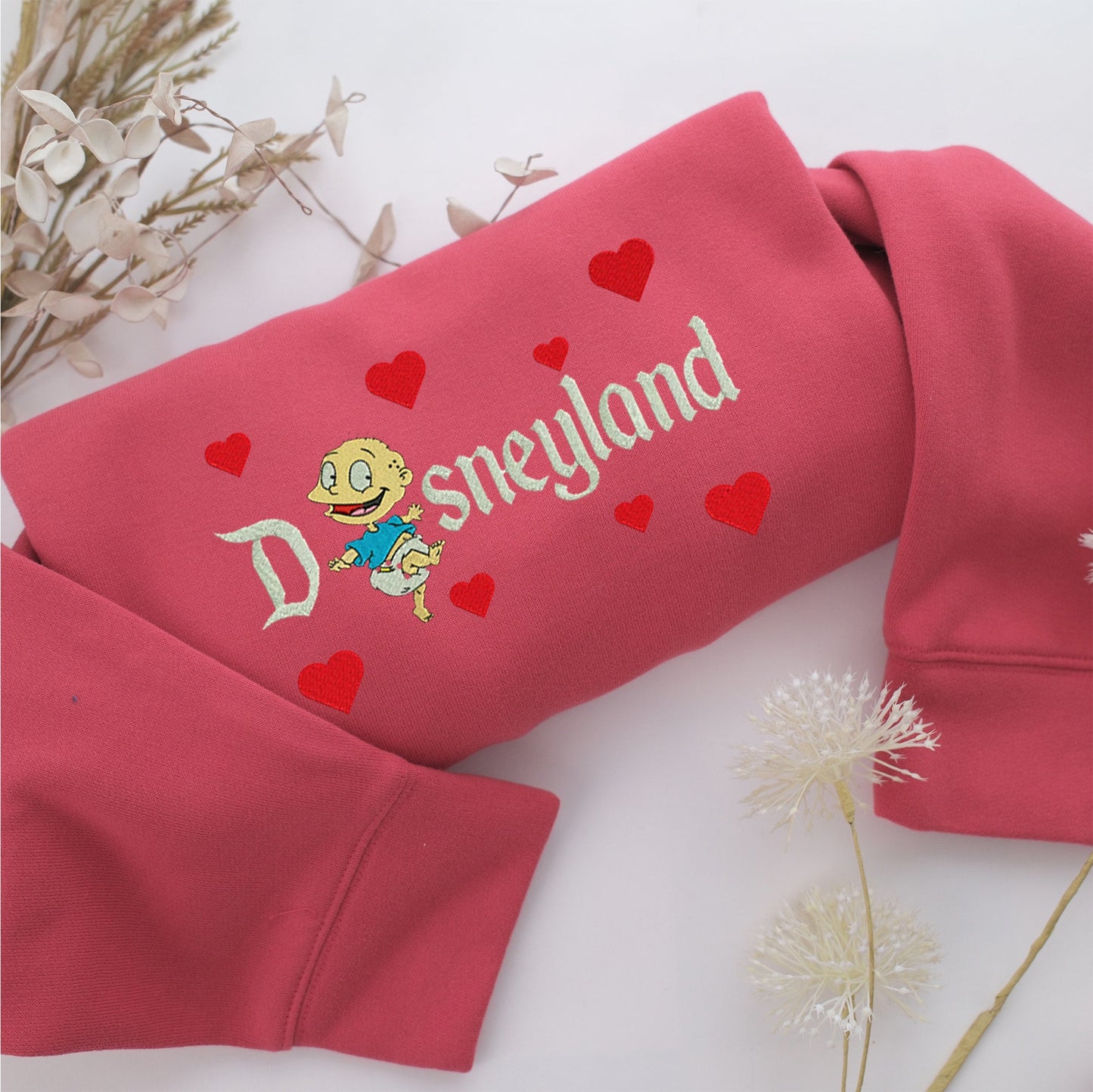 Tommy Pickles Disneyland Embroidery, Disneyland Embroidered Sweatshirt, Movie Disney Inspired, Valentine's Day Gifts Idea For Him Her