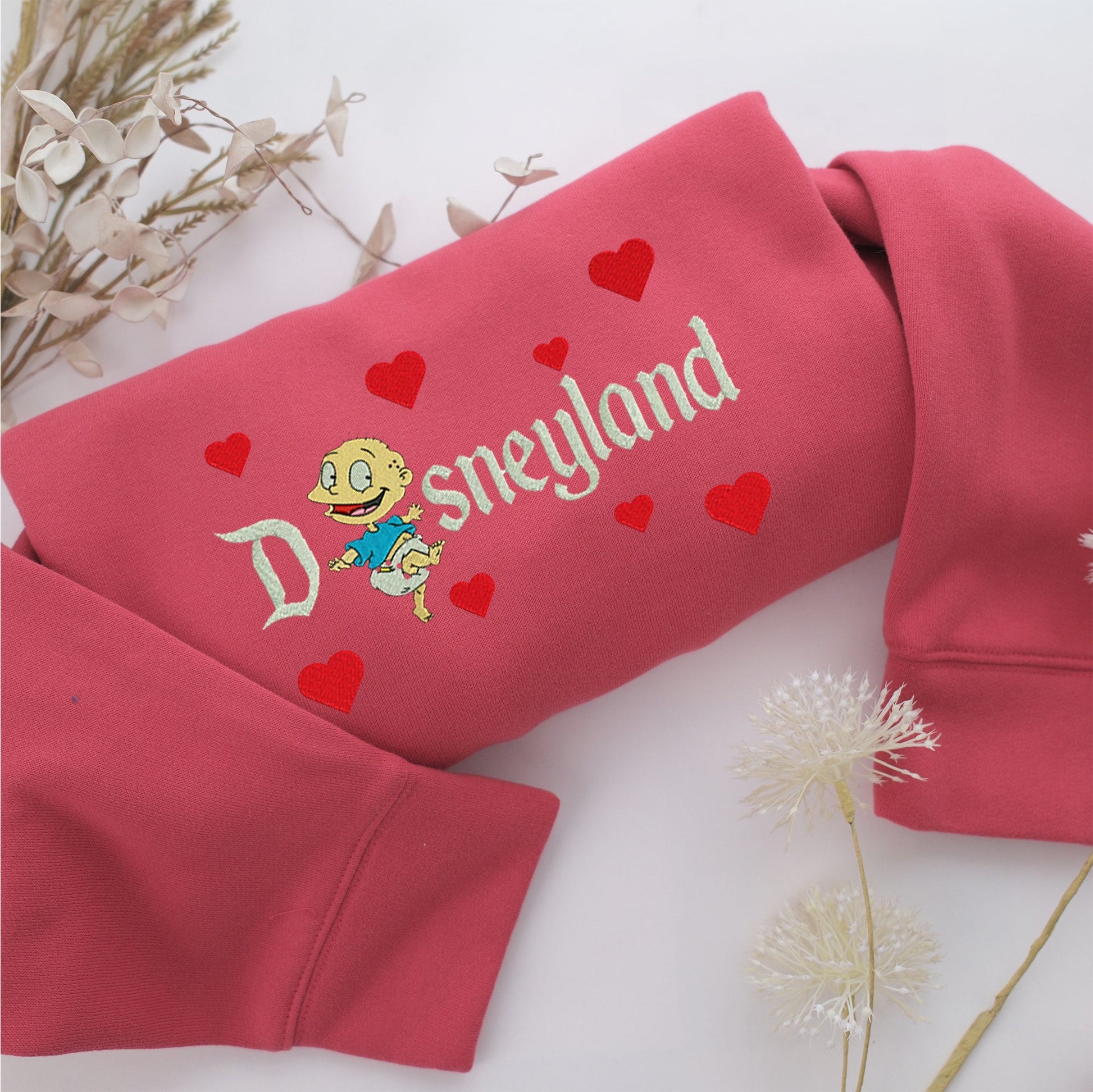 Tommy Pickles Disneyland Embroidery, Disneyland Embroidered Sweatshirt, Movie Disney Inspired, Valentine's Day Gifts Idea For Him Her