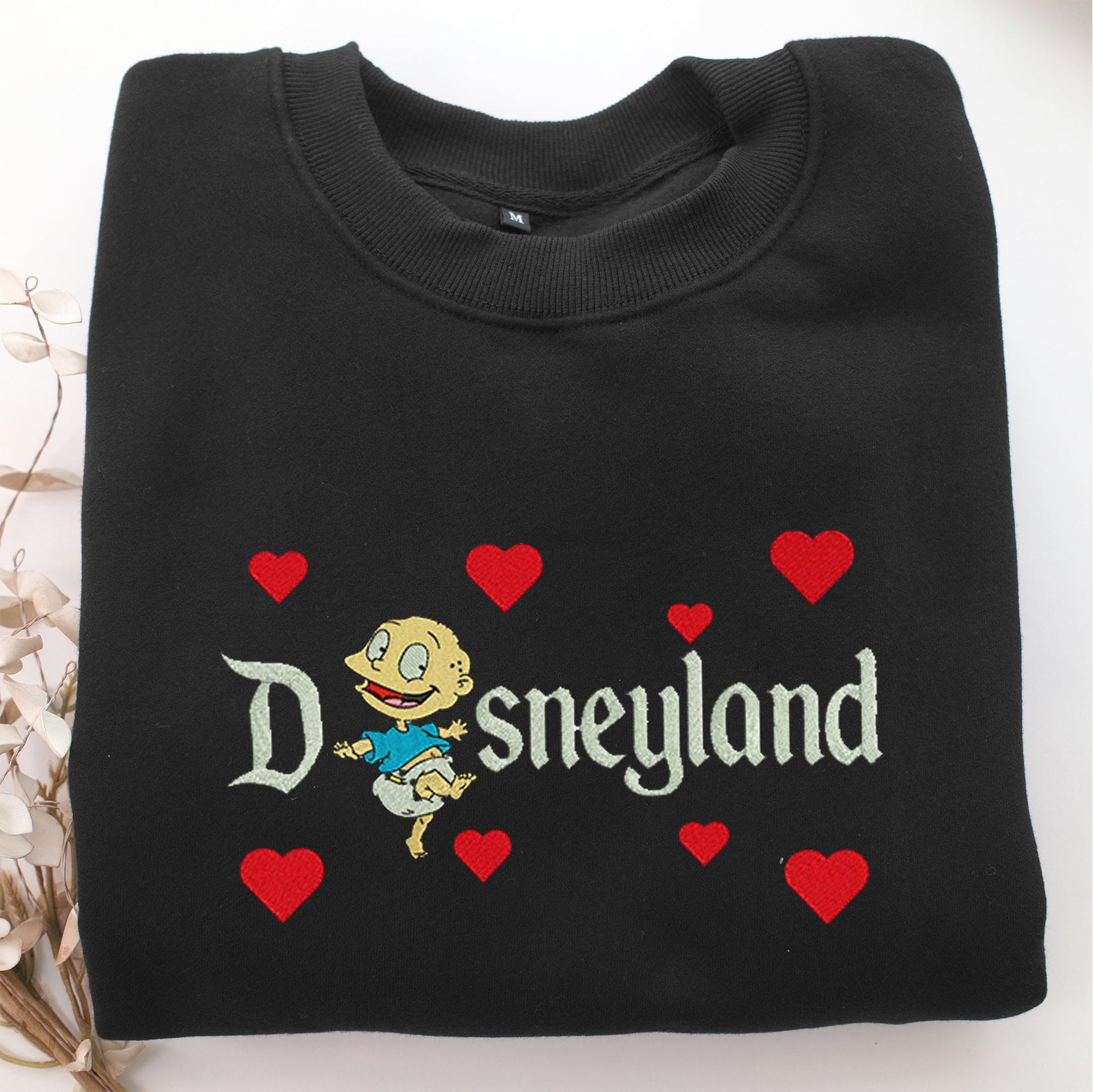 Tommy Pickles Disneyland Embroidery, Disneyland Embroidered Sweatshirt, Movie Disney Inspired, Valentine's Day Gifts Idea For Him Her