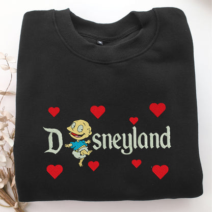Tommy Pickles Disneyland Embroidery, Disneyland Embroidered Sweatshirt, Movie Disney Inspired, Valentine's Day Gifts Idea For Him Her