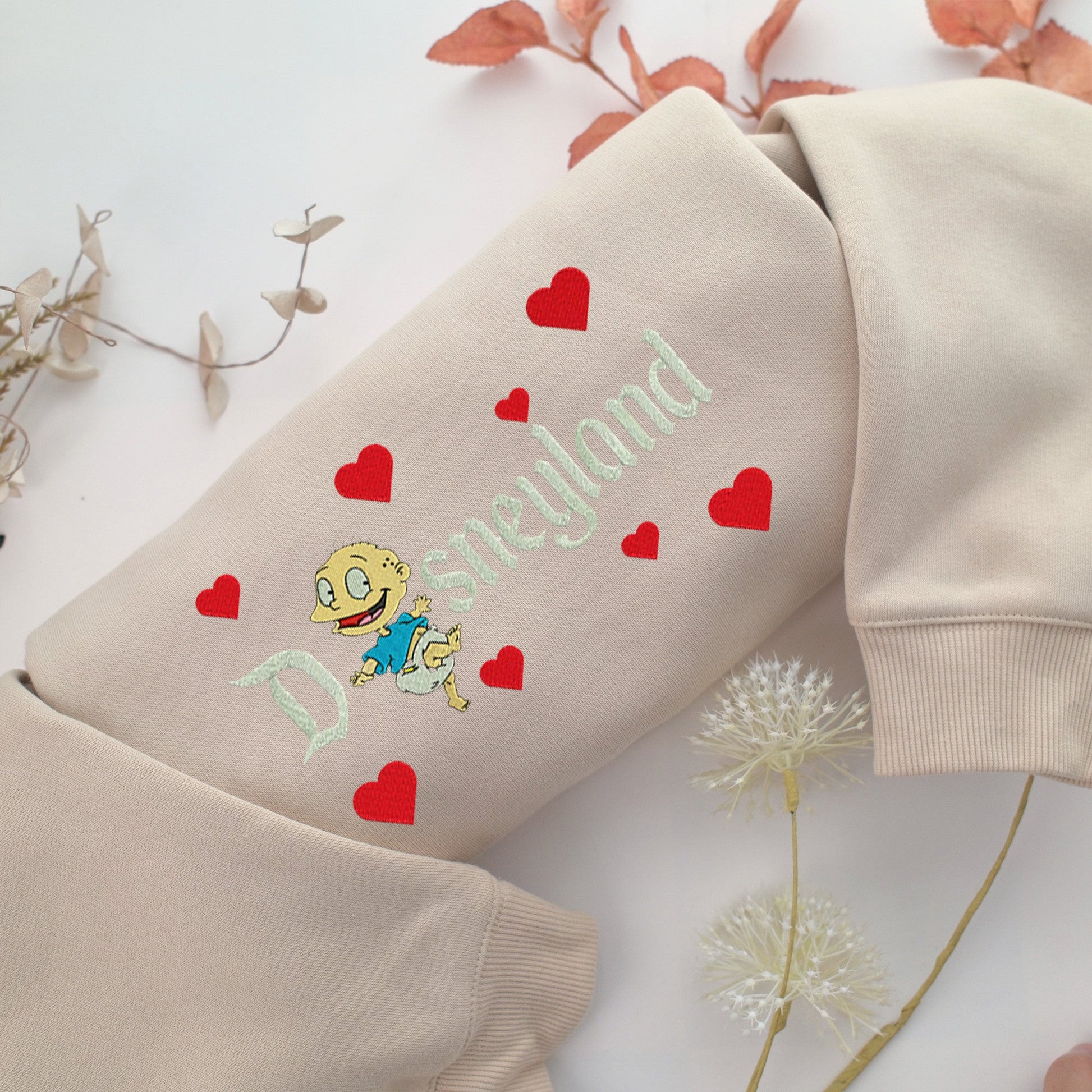 Tommy Pickles Disneyland Embroidery, Disneyland Embroidered Sweatshirt, Movie Disney Inspired, Valentine's Day Gifts Idea For Him Her