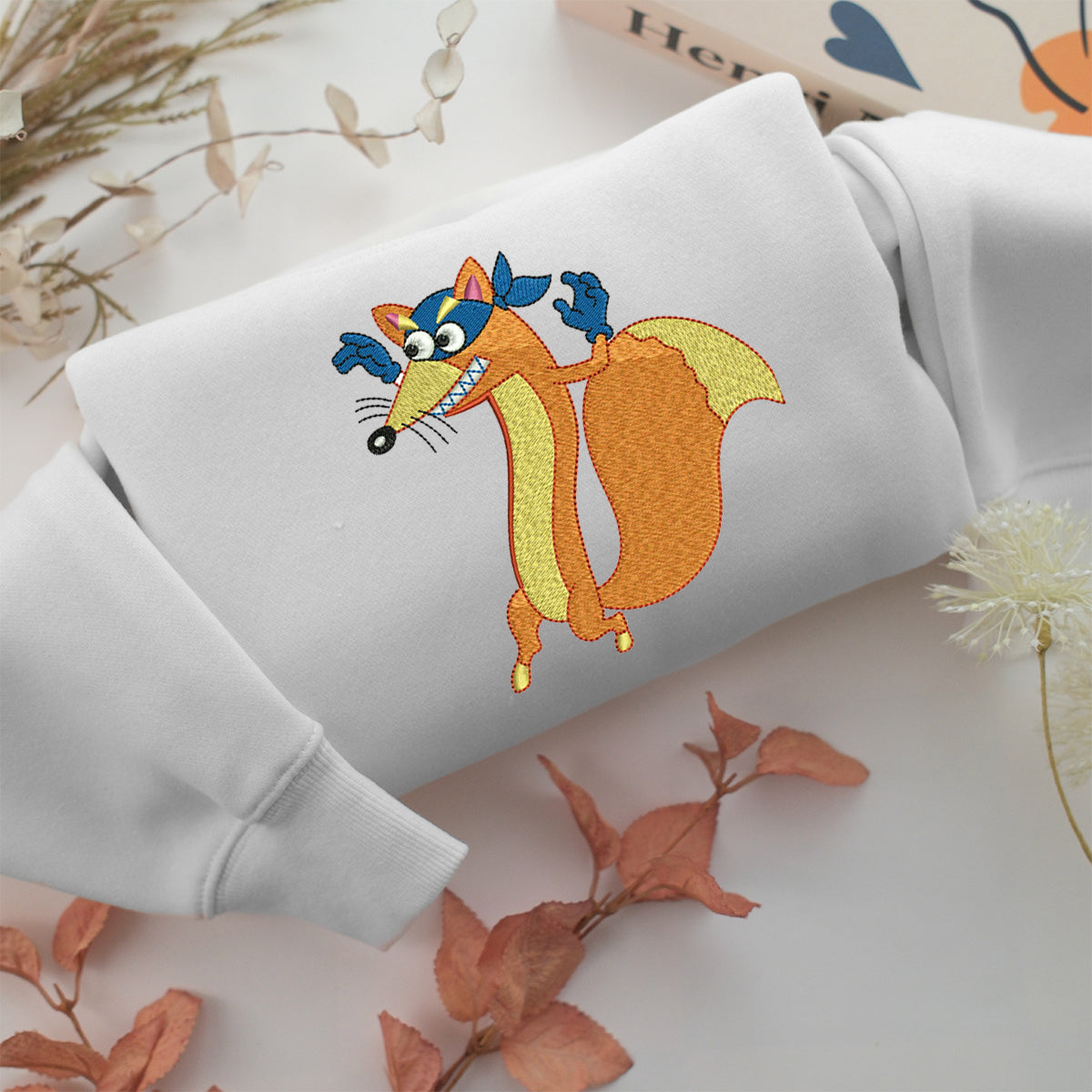 Swiper The Fox Embroidery, Disneyland Embroidered Sweatshirt, Movie Disney Inspired, Valentine's Day Gifts Idea For Him Her