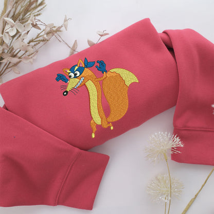 Swiper The Fox Embroidery, Disneyland Embroidered Sweatshirt, Movie Disney Inspired, Valentine's Day Gifts Idea For Him Her