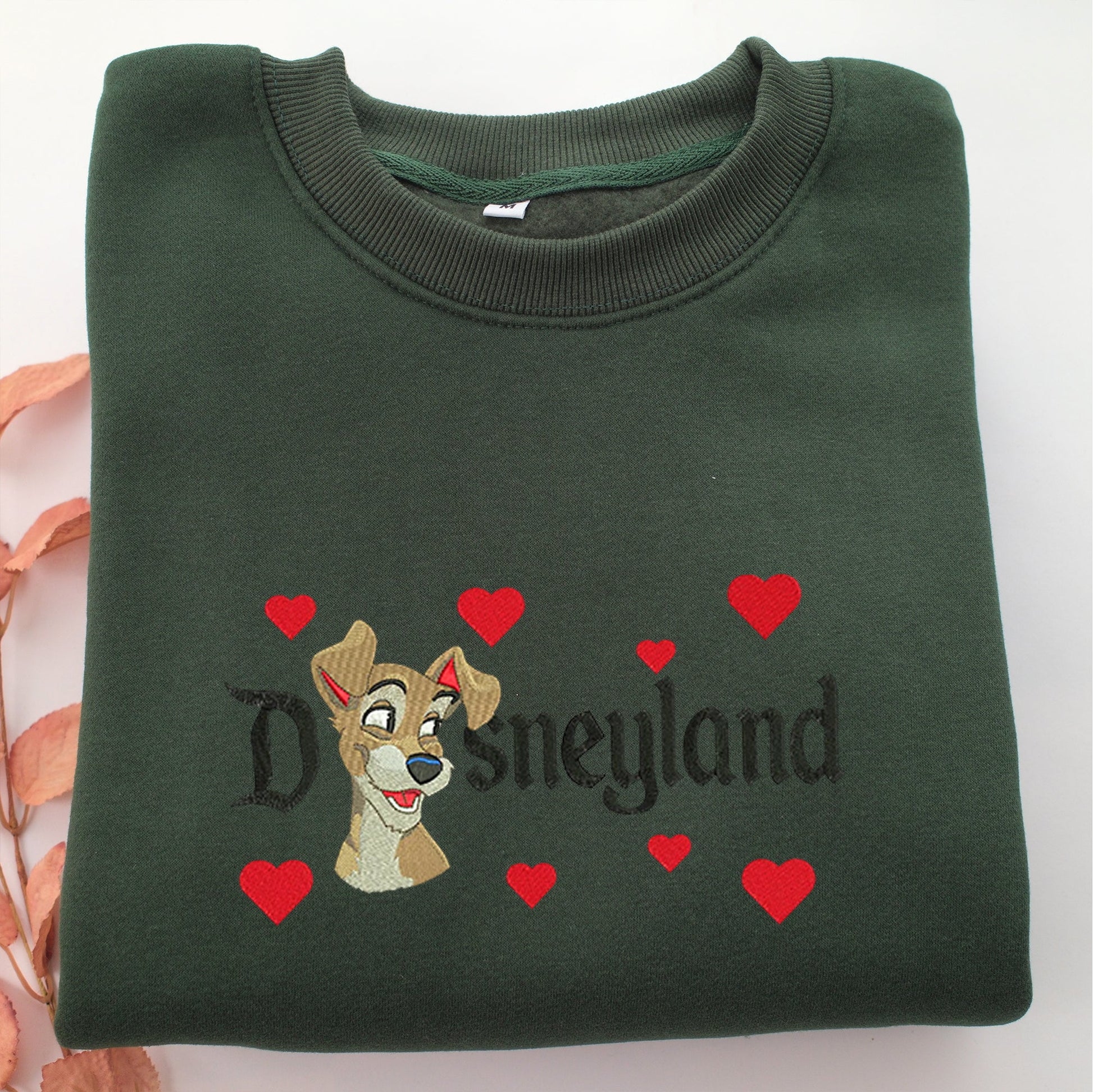 Tramp Disneyland Embroidery, Disneyland Embroidered Sweatshirt, Movie Disney Inspired, Valentine's Day Gifts Idea For Him Her