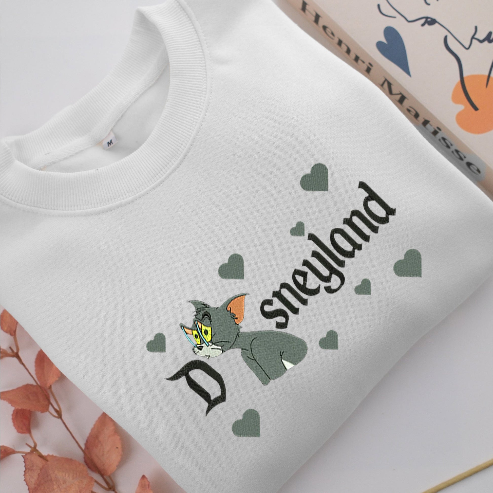 Tired Tom Disneyland Embroidery, Disneyland Embroidered Sweatshirt, Movie Disney Inspired, Valentine's Day Gifts Idea For Him Her
