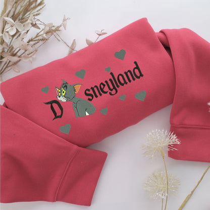 Tired Tom Disneyland Embroidery, Disneyland Embroidered Sweatshirt, Movie Disney Inspired, Valentine's Day Gifts Idea For Him Her