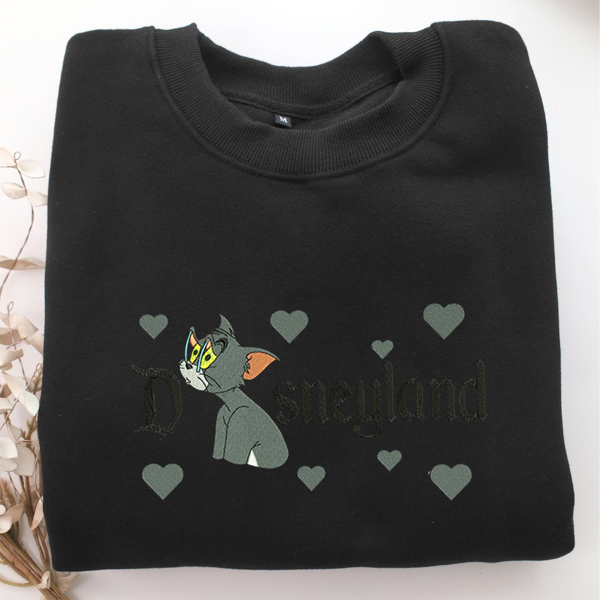 Tired Tom Disneyland Embroidery, Disneyland Embroidered Sweatshirt, Movie Disney Inspired, Valentine's Day Gifts Idea For Him Her
