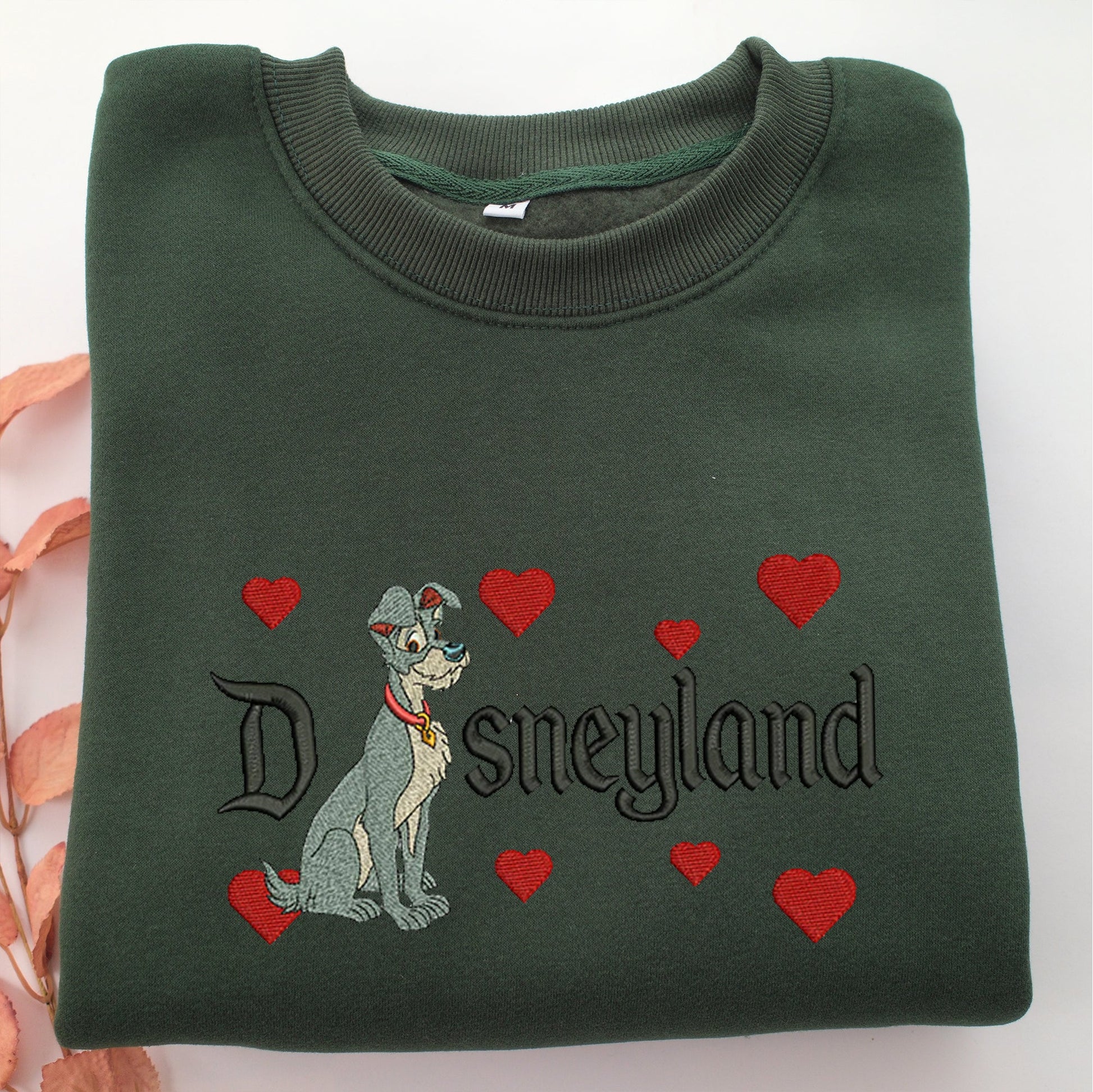 The Tramp Disneyland Embroidery, Disneyland Embroidered Sweatshirt, Movie Disney Inspired, Valentine's Day Gifts Idea For Him Her Design File