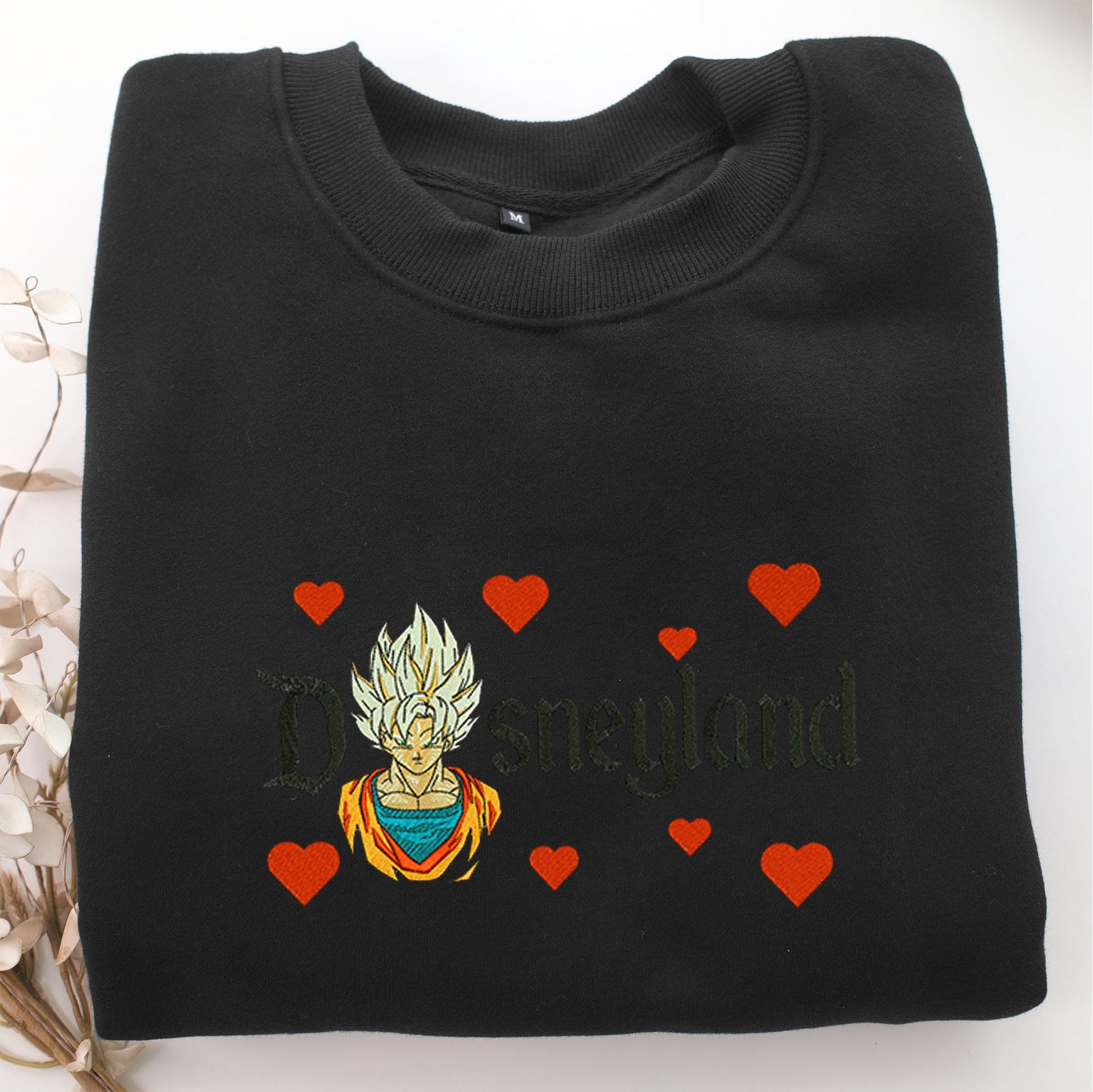 Super Saiyan Goku Disneyland Embroidery, Disneyland Embroidered Sweatshirt, Movie Disney Inspired, Valentine's Day Gifts Idea For Him Her