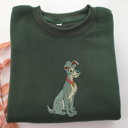The Tramp Embroidery, Disneyland Embroidered Sweatshirt, Movie Disney Inspired, Valentine's Day Gifts Idea For Him Her Design File