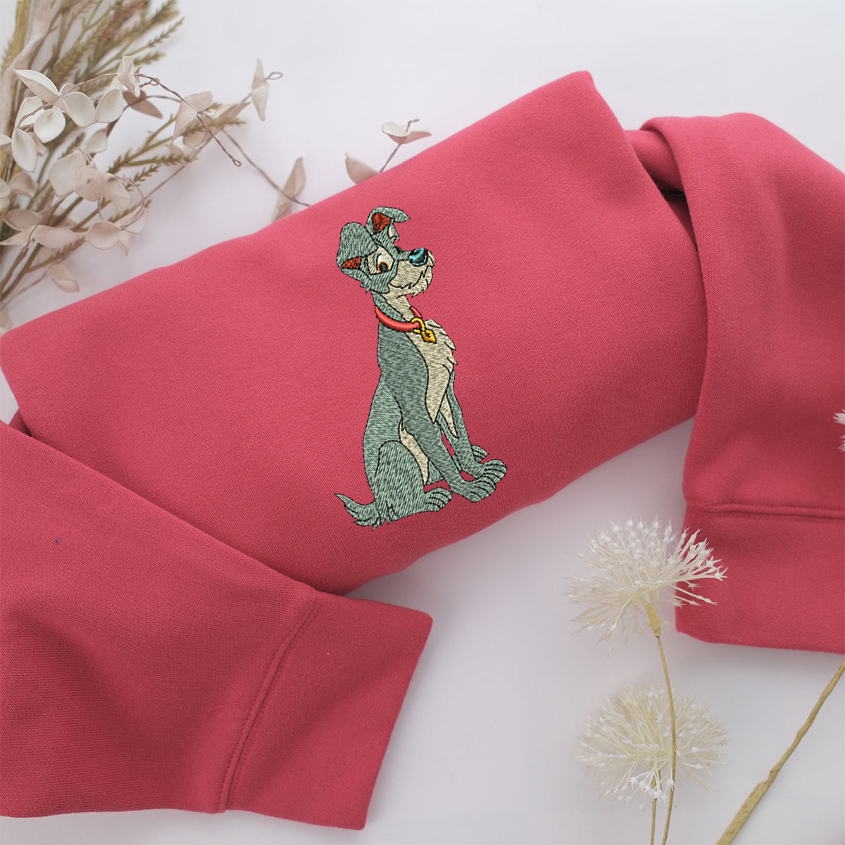 The Tramp Embroidery, Disneyland Embroidered Sweatshirt, Movie Disney Inspired, Valentine's Day Gifts Idea For Him Her Design File