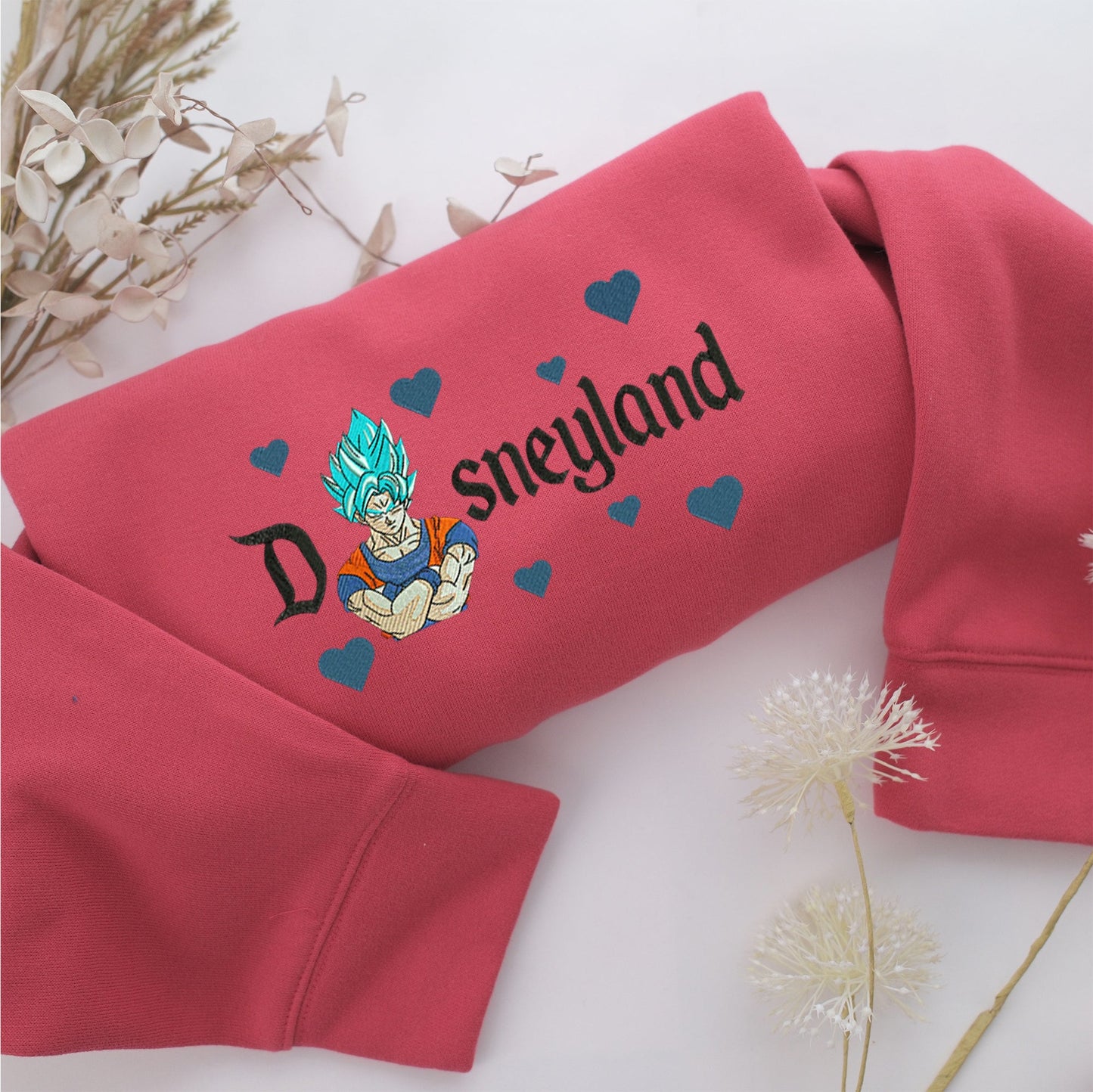 Super Saiyan Goku v2 Disneyland Embroidery, Disneyland Embroidered Sweatshirt, Movie Disney Inspired, Valentine's Day Gifts Idea For Him Her